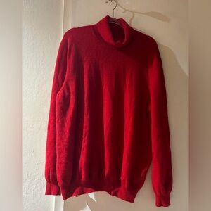 Club Room Vibrant Red Turtleneck 100% Cashmere Sweater